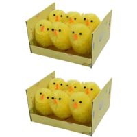 12x stuks gele paaskuikentjes 4 cm