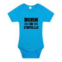 Born in Zwolle cadeau baby rompertje blauw jongens - thumbnail