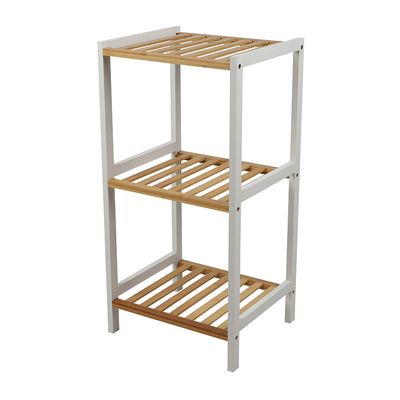 Douche/badkamer opberg rekje - bamboe - 3 lagen - 35 x 30 x 70 cm