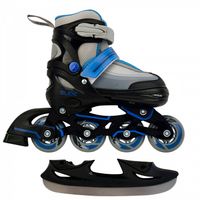 AMIGO skates 2-in-1 Slide jongens polypropyleen zwart/blauw mt 30/33 - thumbnail
