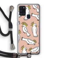 Papegaai: Samsung Galaxy A21s Transparant Hoesje met koord