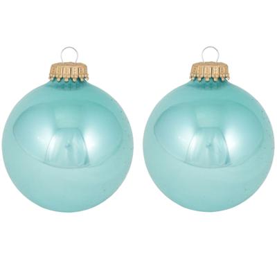 Kerstballen - 16x stuks - glas - blauw - 7 cm?- Kerstversiering/kerstdecoratie Kerstballen - 16x stuks - glas - blauw - 7 cm?- Kerstversiering/kerstdecoratie