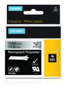 Labeltape DYMO IND RHINO 18486 Polyester Tapekleur: Metallic Tekstkleur:Zwart 12 mm 5.5 m