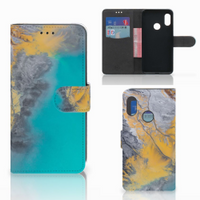 Xiaomi Mi A2 Lite Bookcase Marble Blue Gold