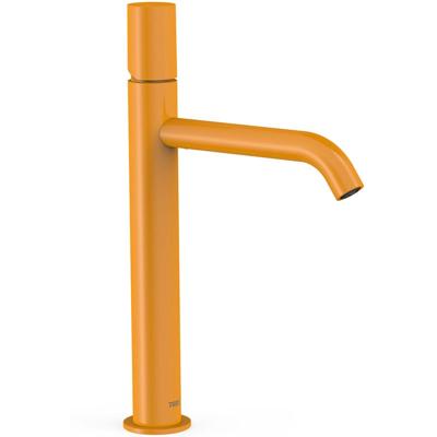 Wastafelkraan Tres Study | Opbouw | Mengkraan | Hoog model | 1-knop | Rond | Geel