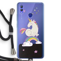 Regenboog eenhoorn: Honor Note 10 Transparant Hoesje met koord