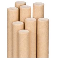 Drinkrietjes van kraft papier - bruin - 100x stuks - 20 x 0.5 cm - wegwerp