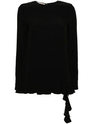 Marni blouse en crêpe à volants - Noir