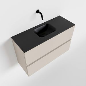 Toiletmeubel Mondiaz Ada | 80 cm | Meubelkleur Linen | Lex wastafel Urban Midden | Zonder kraangat