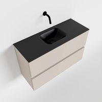 Toiletmeubel Mondiaz Ada | 80 cm | Meubelkleur Linen | Lex wastafel Urban Midden | Zonder kraangat