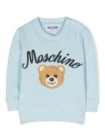 Moschino Kids sweat en coton à logo brodé - Bleu - thumbnail