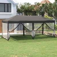 Partytent inklapbaar met zijwanden 3x6 m antracietkleurig Partytent inklapbaar met zijwanden 3x6 m antracietkleurig