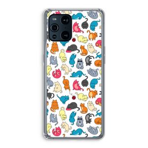 Kleurrijke katten: Oppo Find X3 Transparant Hoesje