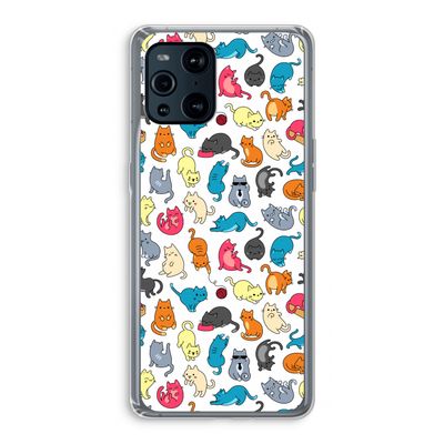 Kleurrijke katten: Oppo Find X3 Transparant Hoesje