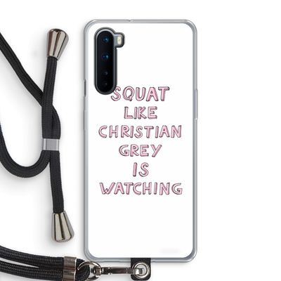 Christian Grey: OnePlus Nord Transparant Hoesje met koord