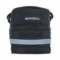 Basil Mada Zadeltas Compact, zwart, 1L, klittenband, fietsaccessoire - thumbnail