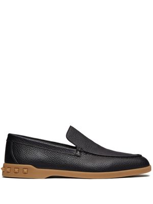 Valentino Garavani mocassins en cuir à détails de clous - Noir