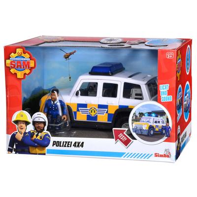 Simba Brandweerman sam politieauto met speelfiguur