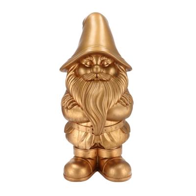 Tuinkabouter beeldje Dutch Gnome - goud - 20 cm - decoratieve tuinbeeldjes