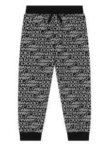 Dolce & Gabbana Kids pantalon de jogging à logo imprimé - Noir