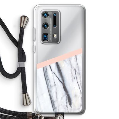 A touch of peach: Huawei P40 Pro Plus Transparant Hoesje met koord