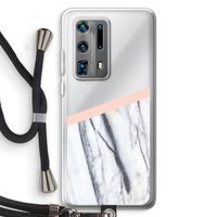 A touch of peach: Huawei P40 Pro Plus Transparant Hoesje met koord