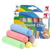 Clown stoepkrijt sticks - 6x stuks - verschillende kleuren - speelgoed - kinderen Clown stoepkrijt sticks - 6x stuks - verschillende kleuren - speelgoed - kinderen