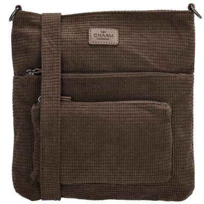 Charm London Corduroy Schoudertas Valley Donker Bruin