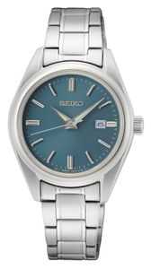 Seiko SUR531P1 Horloge staal zilverkleurig-blauw 29,8 mm