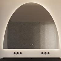 Spiegel Gliss Design Eos 160x120cm Met Ronding Naar Boven En Spiegelverwarming - thumbnail