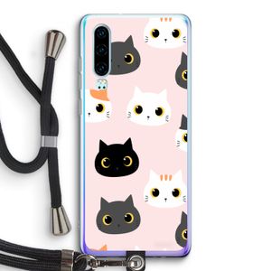 Katten: Huawei P30 Transparant Hoesje met koord