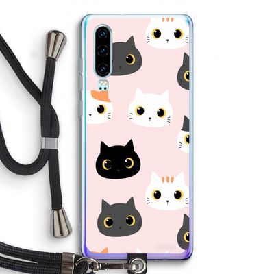 Katten: Huawei P30 Transparant Hoesje met koord