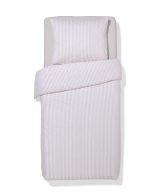 HEMA Dekbedovertrek 140x200/220cm Zacht Katoen Strepen Greige (beige)