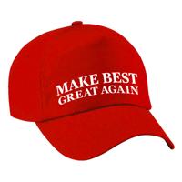 Carnaval verkleed pet - rood - Make Best Great Again - volwassenen