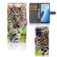 OPPO Find X5 Lite | Reno 7 5G | Telefoonhoesje | Met pasjeshouder | Baby Luipaard