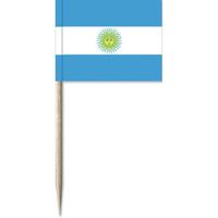 50x Cocktailprikkers Argentinië 8 cm vlaggetje landen decoratie - thumbnail