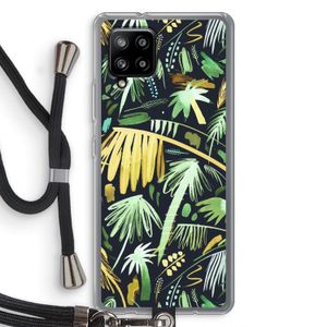 Tropical Palms Dark: Samsung Galaxy A42 5G Transparant Hoesje met koord
