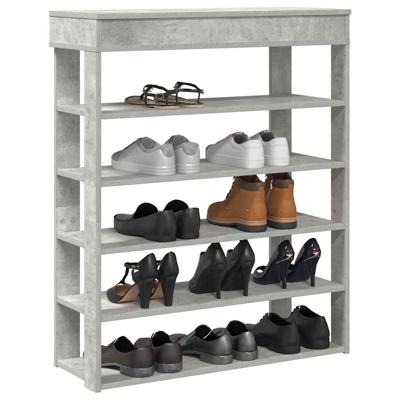 Schoenenrek 80x30x98 cm bewerkt hout betongrijs