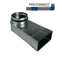 Lepelhoek 90º Van Rechthoekig 110 X 55mm Naar Rond Ø 100mm - Staal [pro-c]