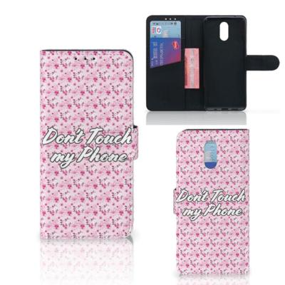 Nokia 2.3 Portemonnee Hoesje Flowers Pink DTMP Nokia 2.3 Portemonnee Hoesje Flowers Pink DTMP