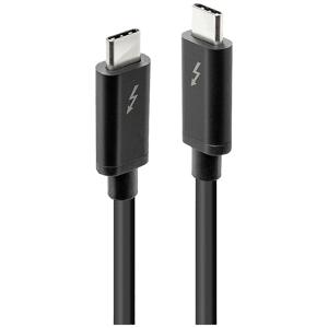 LINDY Thunderbolt-kabel Thunderbolt 3 USB-C stekker, USB-C stekker 1.00 m Zwart 41556