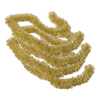 Kerstboomslingers - 4x - goud / sneeuw - folie - 180 x 7 cm - kerstboom versiering/guirlandes