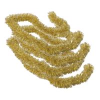 Kerstboomslingers - 4x - goud / sneeuw - folie - 180 x 7 cm - kerstboom versiering/guirlandes