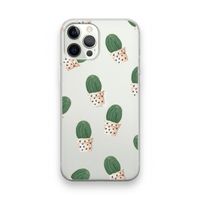 Cactusprint roze: iPhone 12 Pro Transparant Hoesje