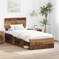 Bedframe met hoofdeinde Oudhout 75 x 190 cm Massief grenenhout