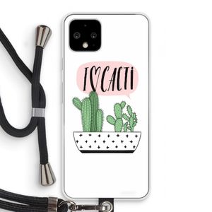 I love cacti: Pixel 4 Transparant Hoesje met koord