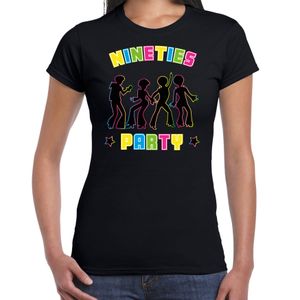 Nineties party verkleed t-shirt dames - jaren 90 feest outfit - 90s party - zwart