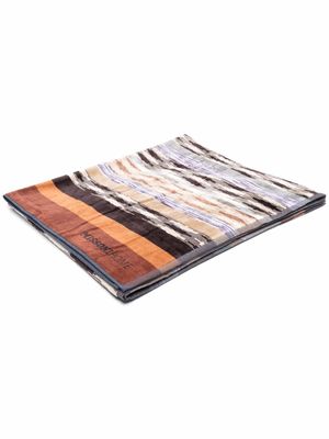 Missoni Home serviette de plage en coton à rayures - Marron