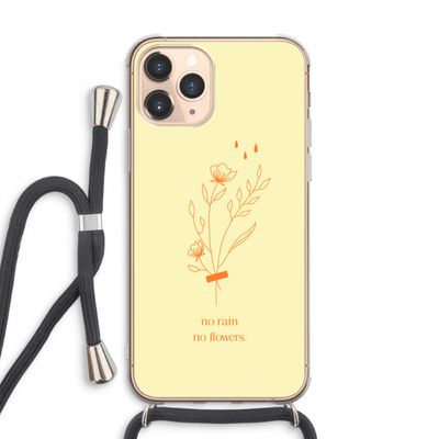 No rain no flowers: iPhone 11 Pro Max Transparant Hoesje met koord