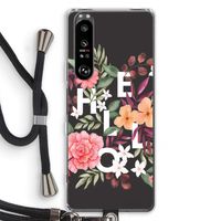 Hello in flowers: Sony Xperia 1 III Transparant Hoesje met koord